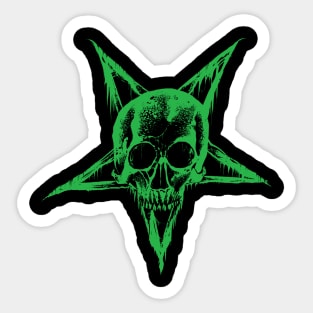 Skull Pentagram (green version) Sticker